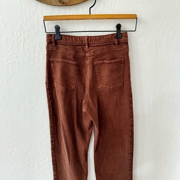Aritzia Wilfred Free Chocolate Brown Straight Leg High Rise Denim Jean 4 - Picture 9 of 15
